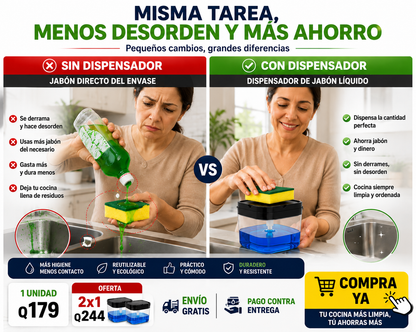 ¡¡¡ GRAN OFERTA UNICA 2x1 !!! 💦Dispensador de Jabón + ENVIO GRATIS 🚚