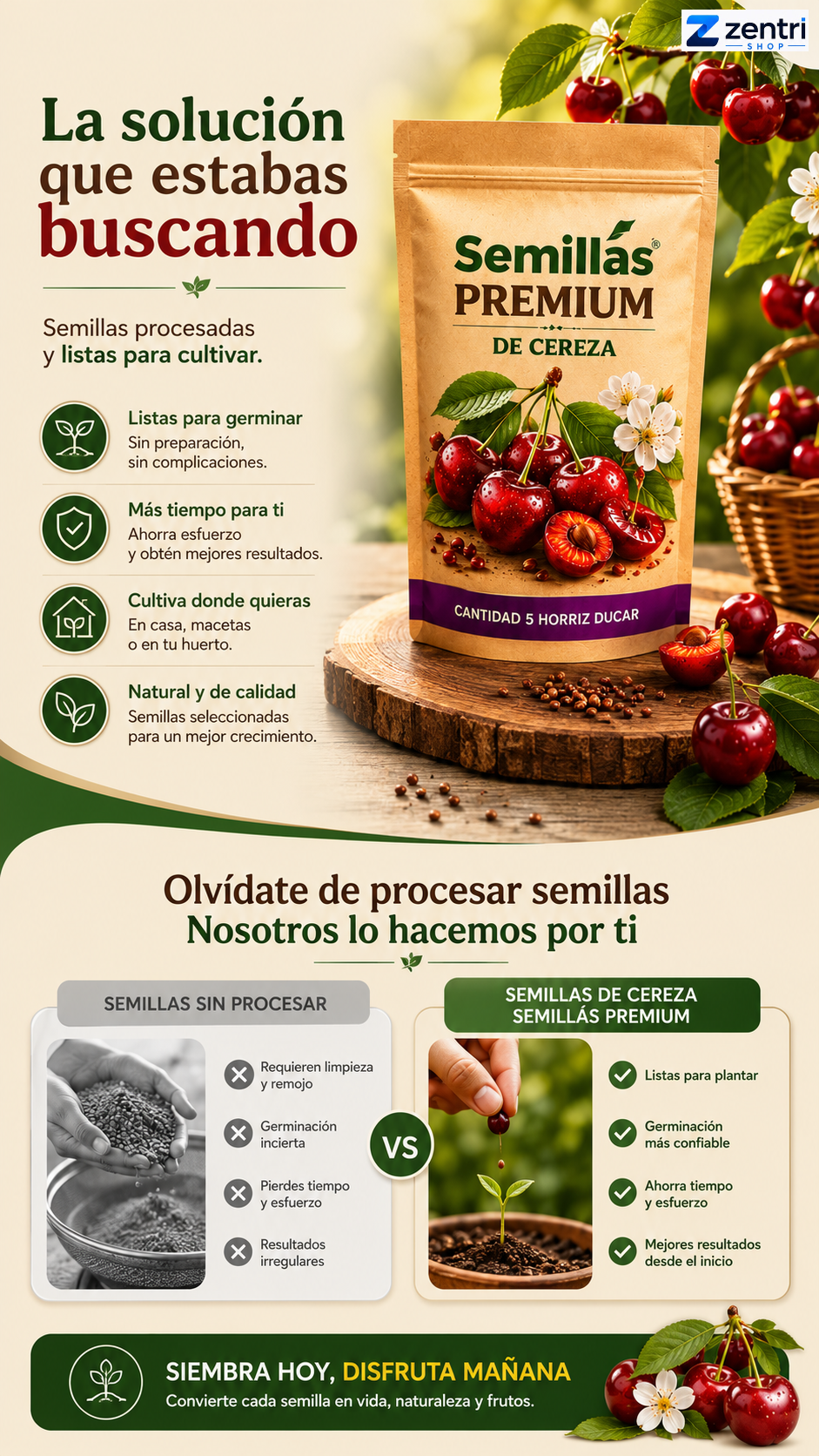 APROVECHA LA OFERTA ESPECIAL 2x1 - Semillas de Cerezas + ENVIO GRATIS 🚚