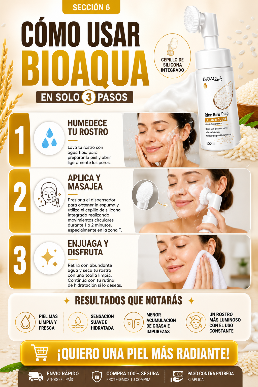 LIMPIA E ILUMINA TU PIEL - Espuma Limpiadora Aclarante - ENVIO GRATIS 🚚