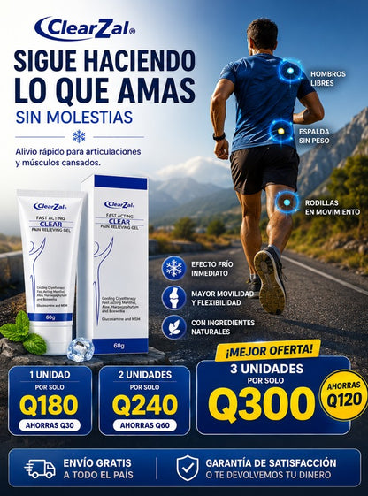 Alivio al Instante - Gel Analgésico ClearZel® + ENVÍO GRATIS 🎁