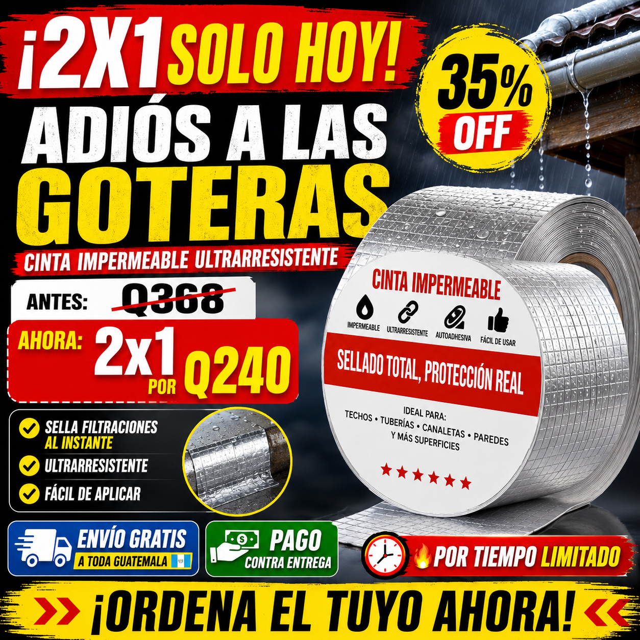 LLEVA 2 Y PAGAS 1 - Cinta  Impermeable - ENVIO GRATIS 🚚