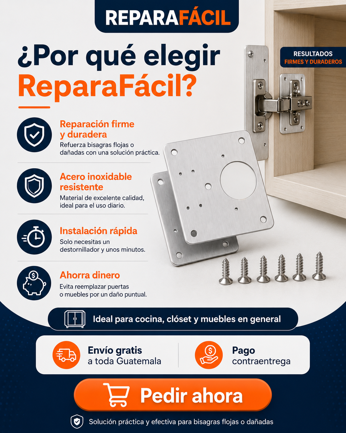 ULTIMAS UNIDADES - ReparaFácil® - Reparación de Bisagras - PAGA 2 Y LLEVA 4 - ENVÍO GRATIS🎁