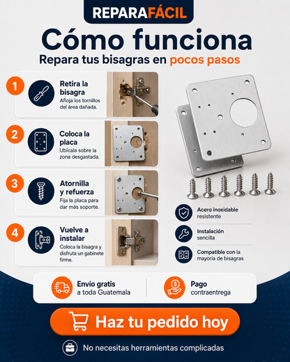 ULTIMAS UNIDADES - ReparaFácil® - Reparación de Bisagras - PAGA 2 Y LLEVA 4 - ENVÍO GRATIS🎁