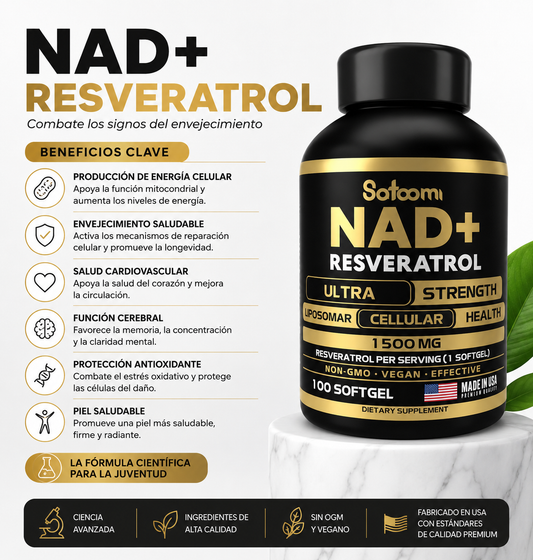 NAD + RESVERATROL - OFERTA LIMITADA CON ENVÍO GRATIS!