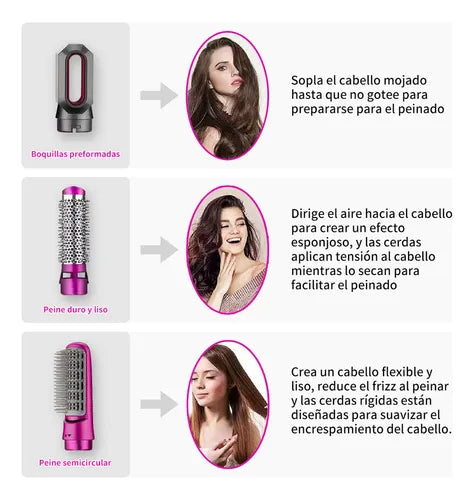PEINADOS EN MINUTOS - Cepillo Secador 5 en 1 + ENVIO GRATIS 🎁