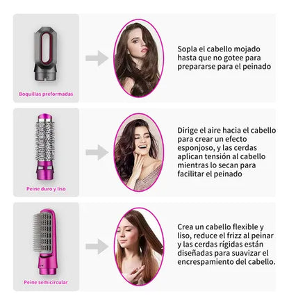 PEINADOS EN MINUTOS - Cepillo Secador 5 en 1 + ENVIO GRATIS 🎁