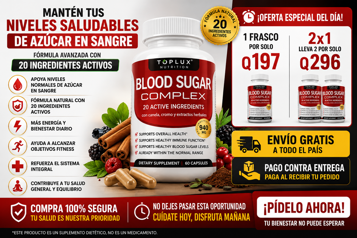 ¡OFERTA ESPECIAL! 💊Blood Sugar Complex + ENVIO GRATIS 🚚