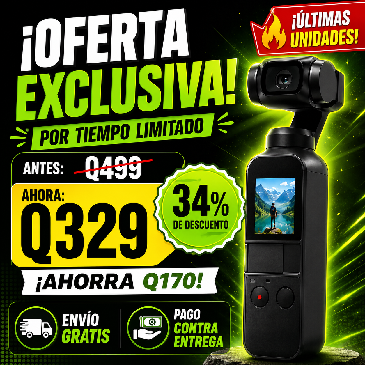 OFERTA LIMITADA - Camara de Bolsillo + ENVIO GRATIS 🚚