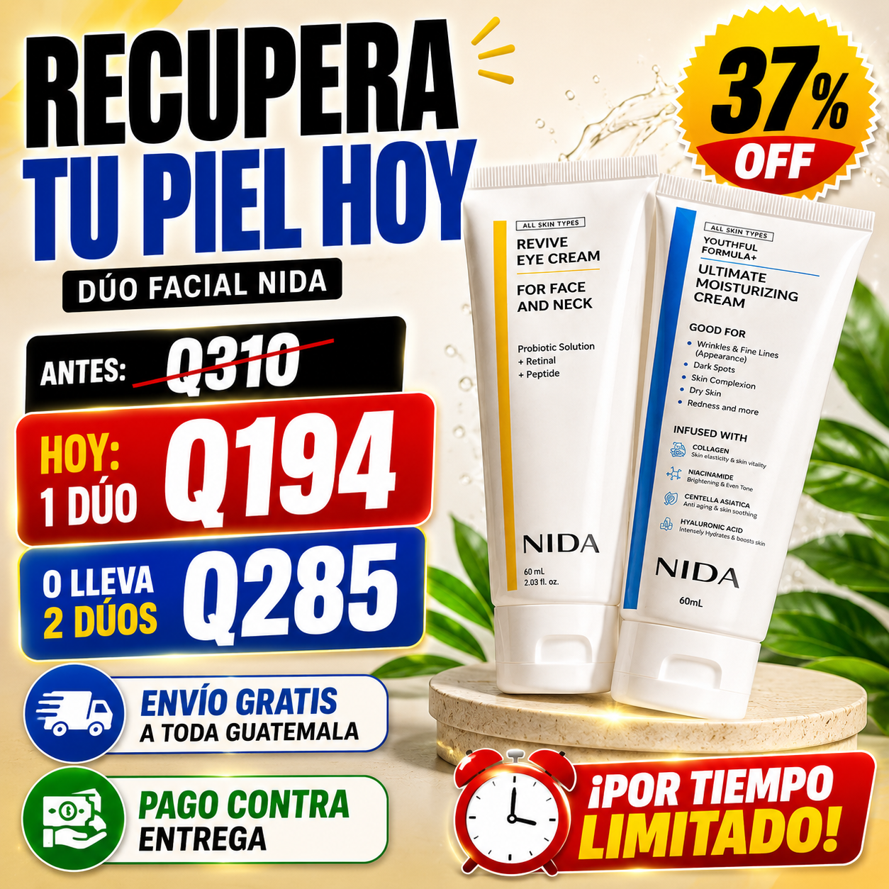 APROVECHA LA PROMOCION - Crema Coreana NIDA Duo - Piel Lisa y Suave + ENVIO GRATIS 🚚