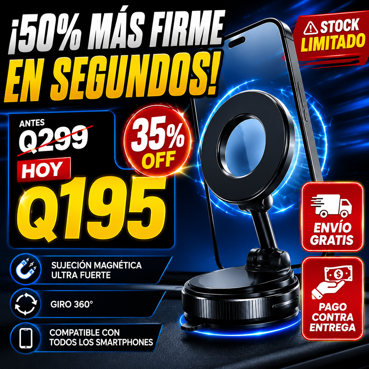 OFERTA LIMITADA - Soporte Magnetico para telefono + ENVIO GRATIS 🚚