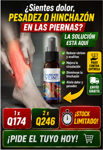 OFERTA LIMITADA - Spray para Varices Salud en tus Piernas + ENVIO GRATIS 🚚
