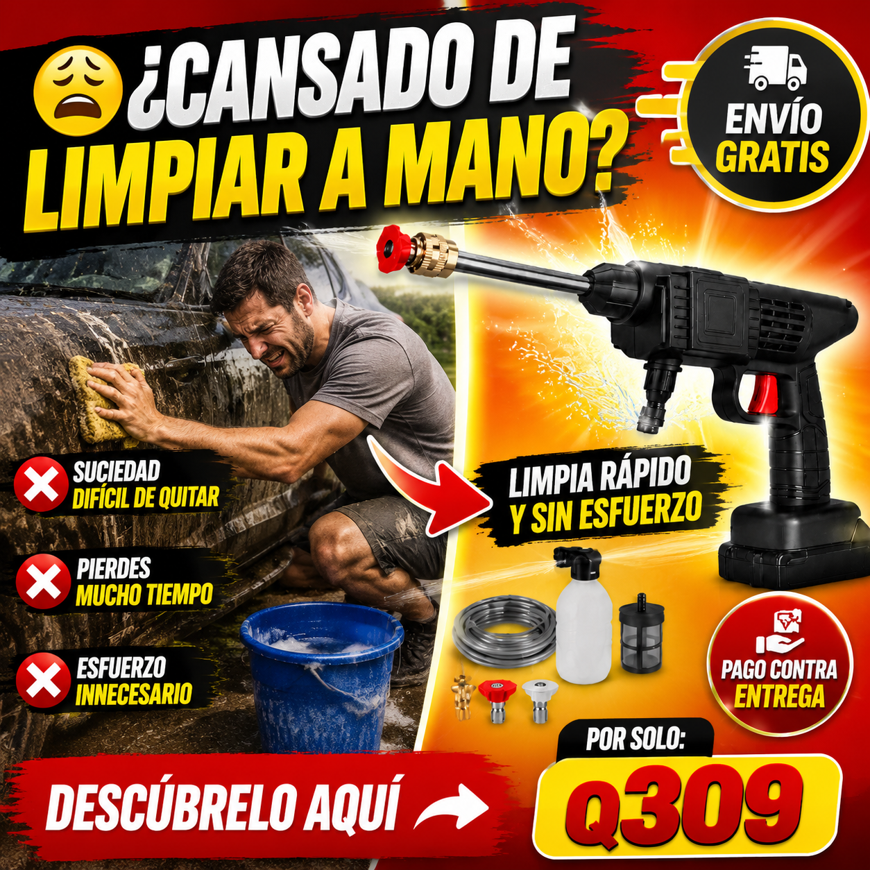 APROVECHA GRADIOSA OFERTA - Combo Hidrolavadora Inalámbrica y Aspiradora Portatil + ENVIO GRATIS 🚚
