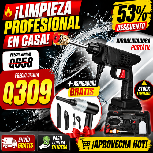 APROVECHA GRADIOSA OFERTA - Combo Hidrolavadora Inalámbrica y Aspiradora Portatil + ENVIO GRATIS 🚚